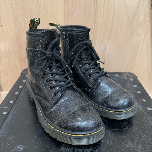 Dr. Martens 1460 Glitter J Boots Size 5 Lace Up Black Combat Boots Women's - Picture 15 of 15